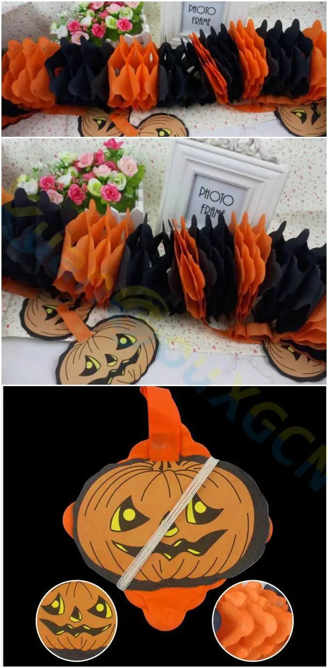 Guirnalda de Papel: Arañas, Calabazas y Murciélagos 🕷️