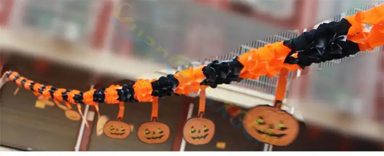 Guirnalda de Papel: Arañas, Calabazas y Murciélagos 🕷️