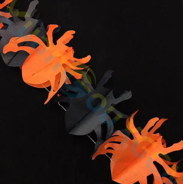 Guirnalda de Papel: Arañas, Calabazas y Murciélagos 🕷️