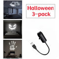 Proyector LED USB de Halloween con fantasmas y murciélagos