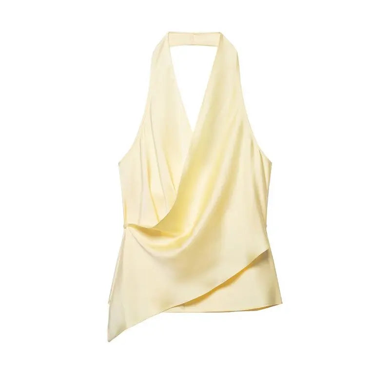 Top Satinado Halter Elegante