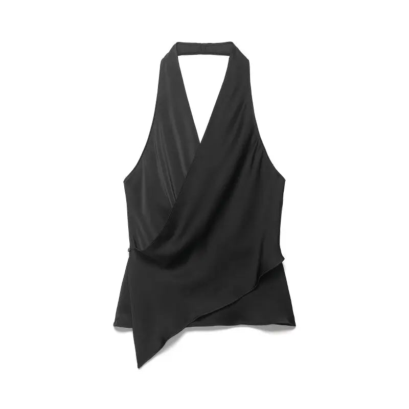 Top Satinado Halter Elegante
