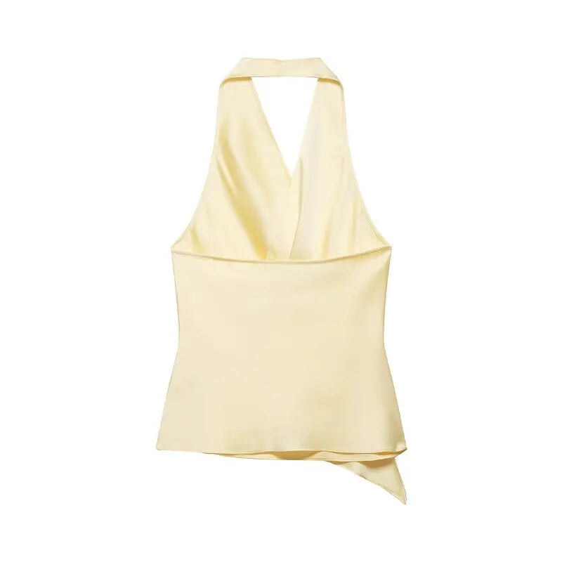 Top Satinado Halter Elegante