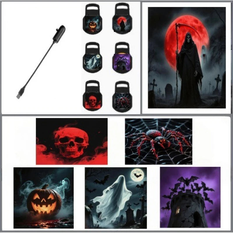 Proyector de Halloween: Fantasma, Murciélago y Araña 🕸️