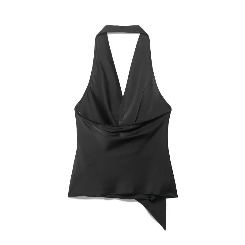 Top Satinado Halter Elegante